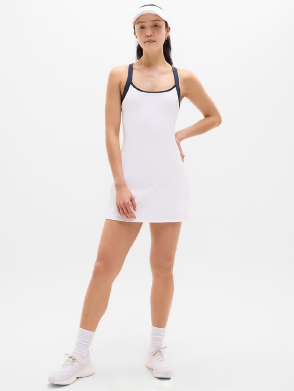 NWT Athleta Bright White/Eclipse Superset Dress Size S/P